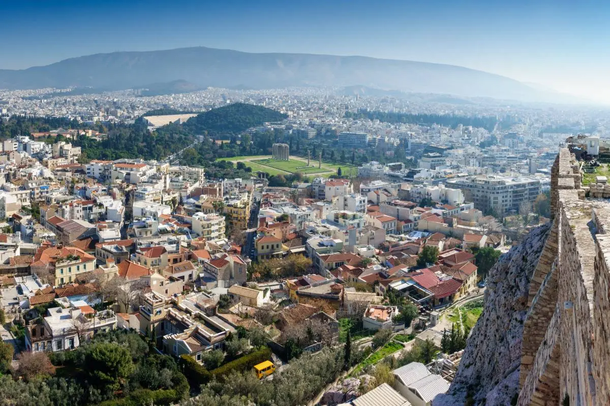 Aerial view of Athens, Greece