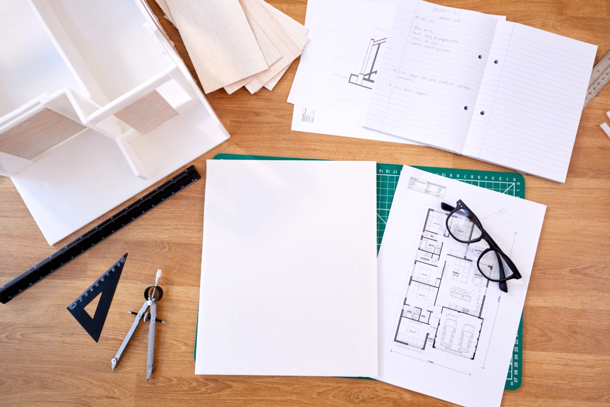 Presentation of plans and documents for purchasing a home