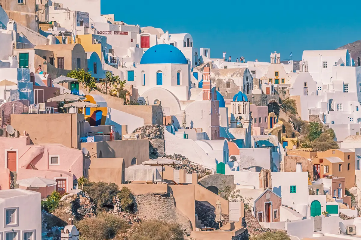 White architecture of Oia village on Santorini island