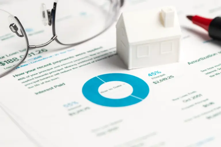 Loan statement with white house model