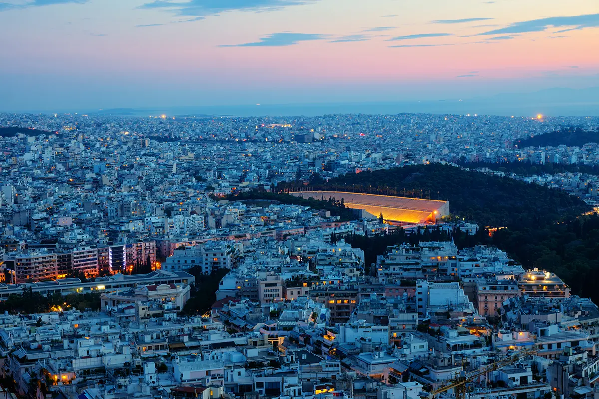 Athens with the old olympic stadium