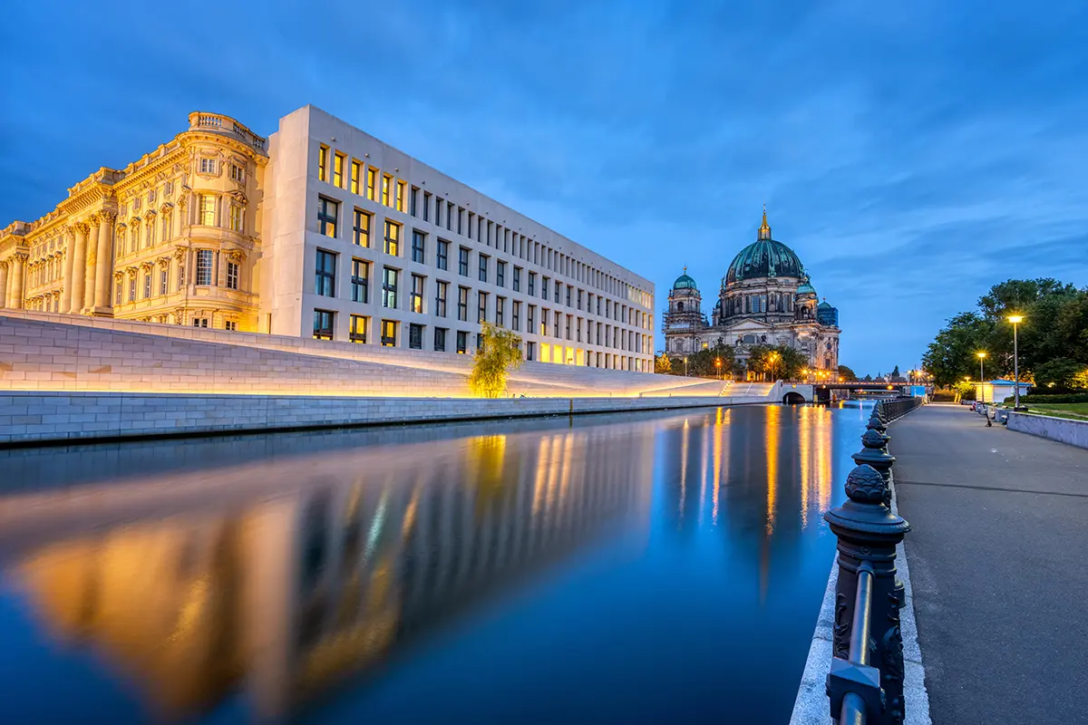 The Berlin Cathedral, the river Spree and the City Palace
